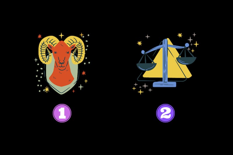 dos símbolos: el de Aries y el de Libra.