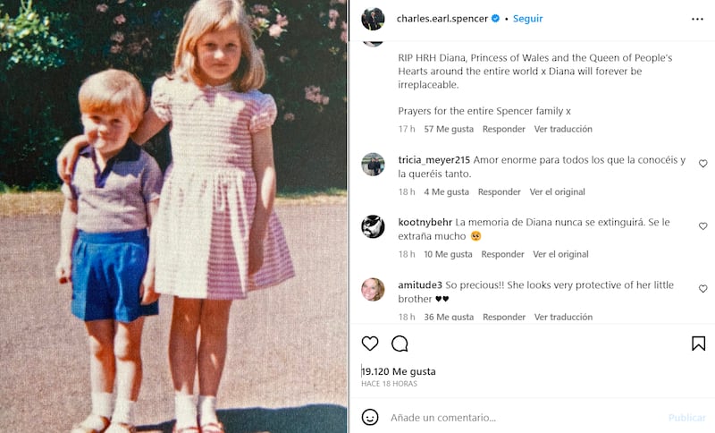 El Conde Spencer usó sus redes sociales para rendir un especial tributo a la princesa Diana de Gales al cumplirse 26 años de su muerte.