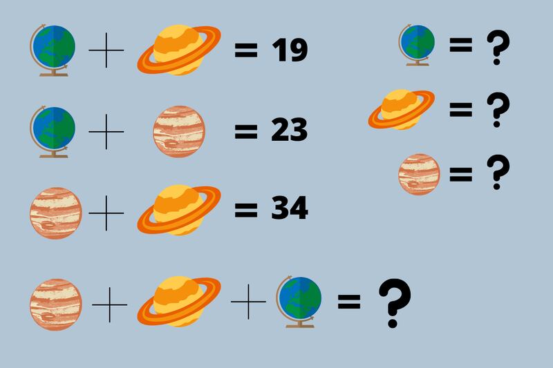 tres planetas que tienen valores diferentes.