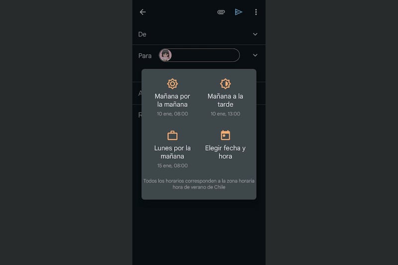 Programar correo en Gmail.