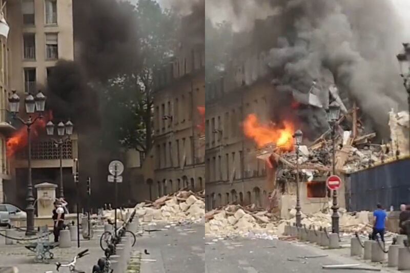 Captura de la explosión en París de este miércoles 21 de junio