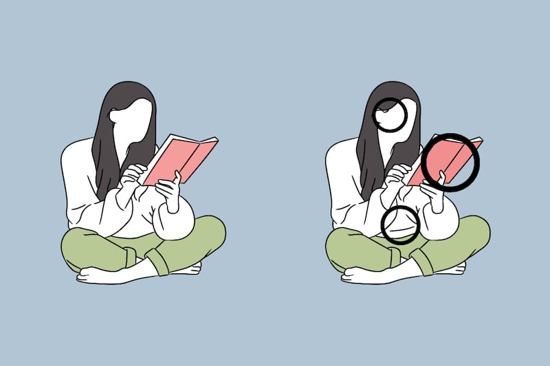 Dos ilustraciones de mujeres leyendo.